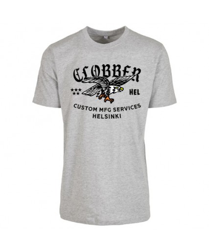 Clobber Helsinki Eagle III Fitted Tee Heather Grey