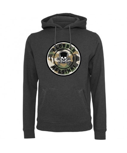 Clobber Helsinki Skullz Camo Fitted Hood Charcoal