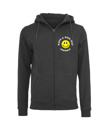 Clobber Helsinki Smiley Zip Hoody Charcoal