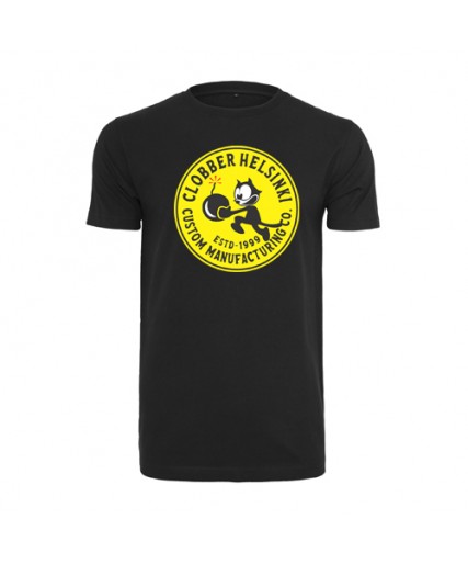 Clobber Helsinki Bomber Fitted Mens Tee Black Clobber Helsinki Bomber Fitted Mens Tee Black