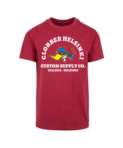 Clobber Helsinki Cholo Fitted T-Shirt Burgundy Clobber Helsinki Cholo Fitted T-Shirt Burgundy