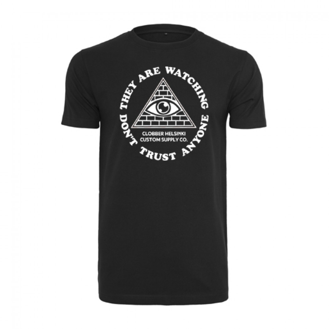Clobber Helsinki They Are Watching Mens Fitted Shirt Black