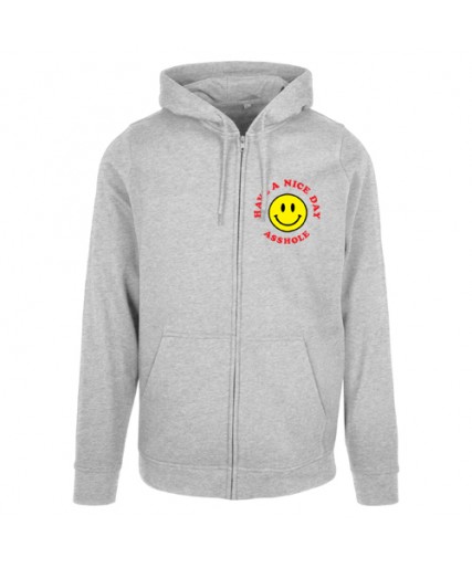 Clobber Helsinki Smiley Basic Zip Hoody Heather Grey Clobber Helsinki Smiley Basic Zip Hoody Heather Grey