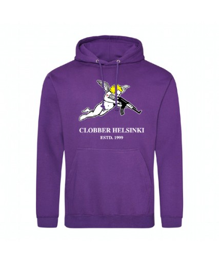 Clobber Helsinki Black Angel Hoodie Purple Clobber Helsinki Black Angel Hoodie Purple