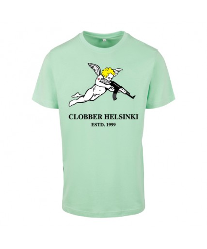 Clobber Helsinki Black Angel Fitted T-Shirt Mint Clobber Helsinki Black Angel Fitted T-Shirt Mint
