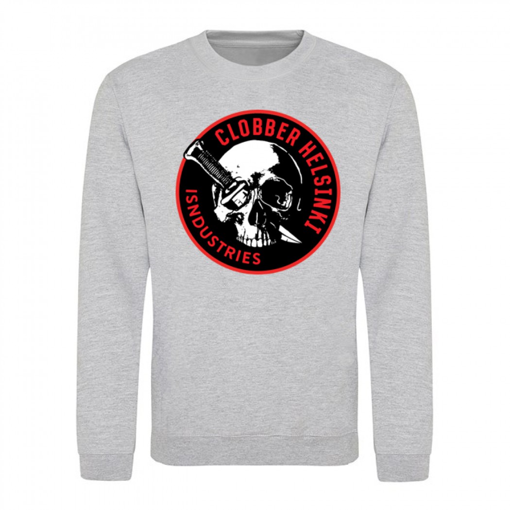 Clobber Helsinki Skull Industries Crewneck Sweatshirt Heather Grey Clobber Helsinki Skull Industries Crewneck Sweatshirt Heather Grey