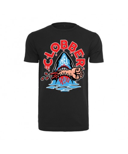 Clobber Helsinki Shark Bait Fitted Mens Tee Black Clobber Helsinki Shark Bait Fitted Mens Tee Black