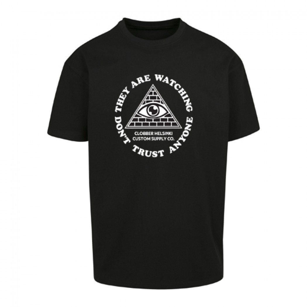 Clobber Helsinki They Are Watching Mens Oversize Shirt Black