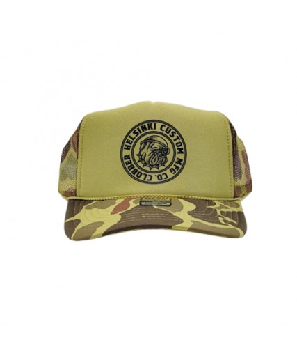 Clobber Helsinki Custom Dogs Baseball Cap Trucker high profile Tan/Camo Clobber Helsinki Custom Dogs Baseball Cap Trucker high profile Tan/Camo