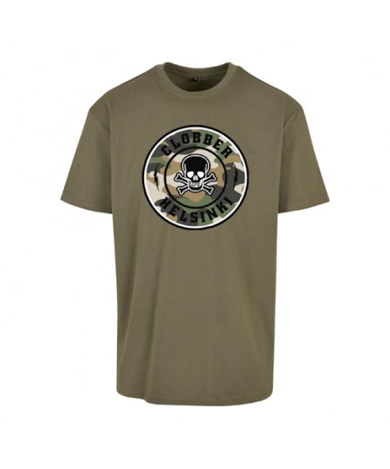 Clobber Helsinki Skullz Camo Oversize Tee Olive