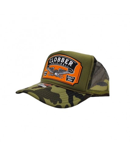 Clobber Helsinki Superior Trucker Cap Green Camo