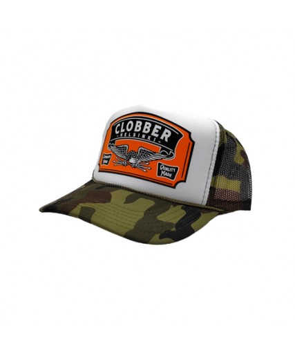 Clobber Helsinki Superior Trucker Cap Green Camo/White