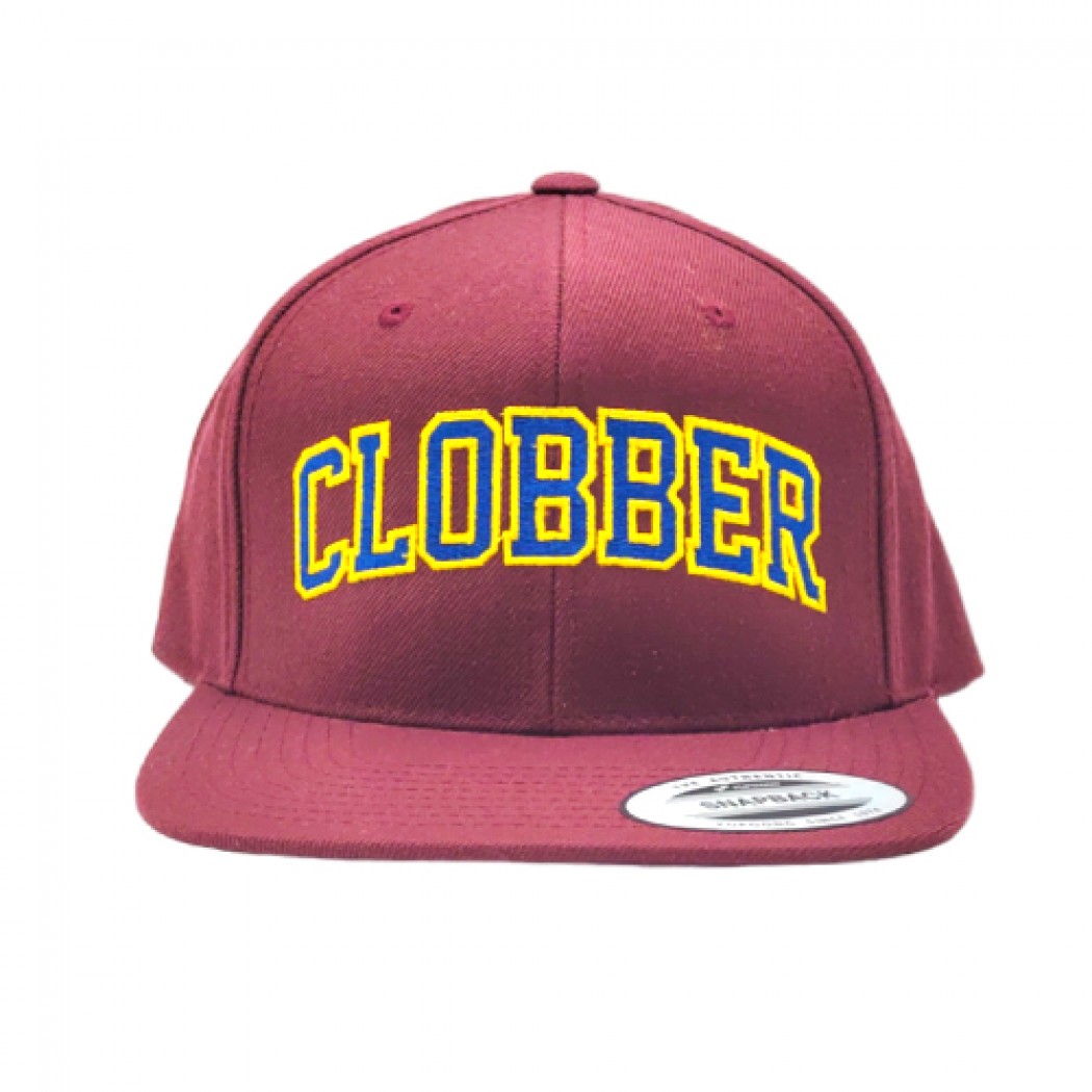 Clobber Helsinki College Logo Snapback Cap Maroon