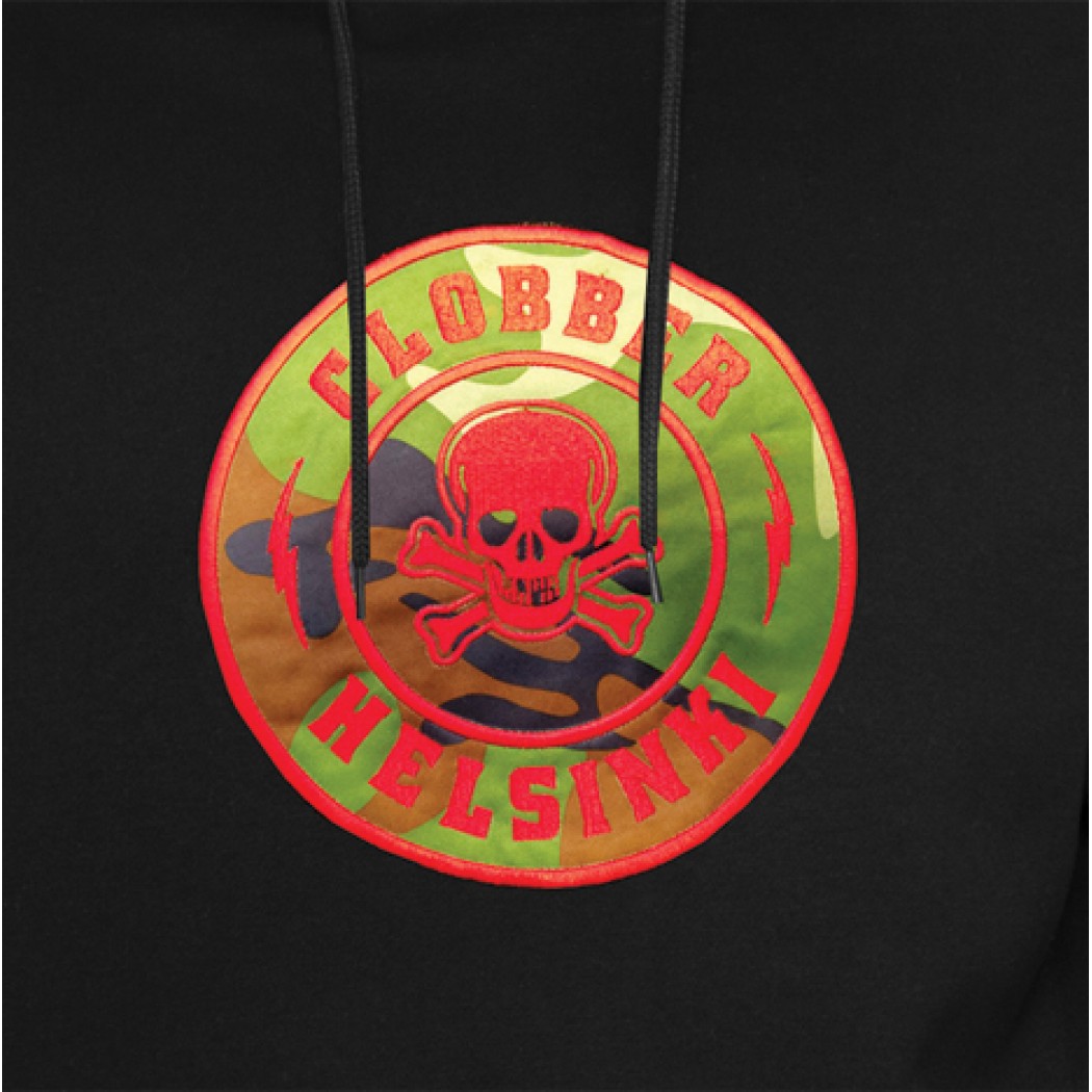 Clobber Helsinki Road Rage Fitted Heavy Weight Fleece Hoody Heather Black / Camo