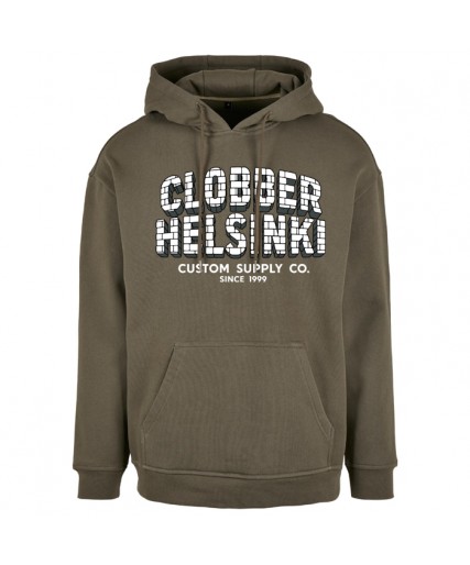 Clobber Helsinki Bricks Mens Heavy Oversize Hoodie Olive Clobber Helsinki Bricks Mens Heavy Oversize Hoodie Olive