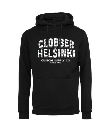 Clobber Helsinki Bricks Mens Fitted Hoodie Black Clobber Helsinki Bricks Mens Fitted Hoodie Black