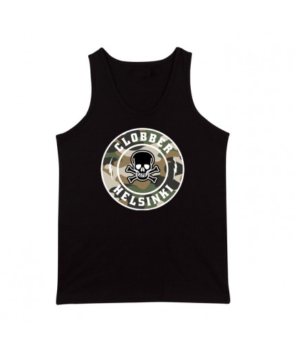 Clobber Helsinki Camo Skulzz Mens Tank Top Black Clobber Helsinki Camo Skulzz Mens Tank Top Black