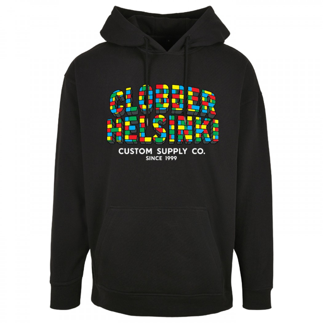 Clobber Helsinki Color Bricks Mens Heavy Oversize Hoodie Black