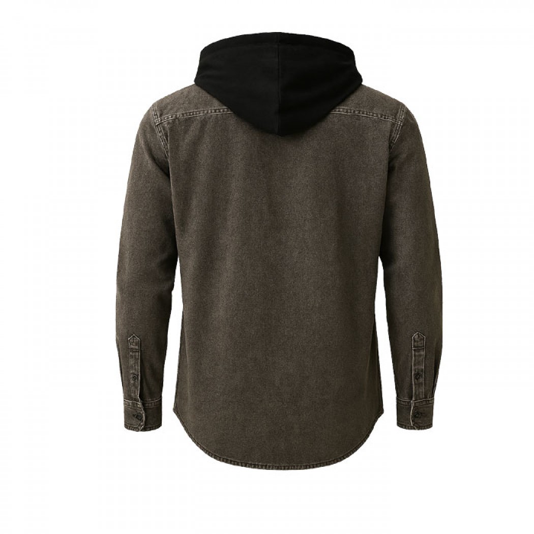 Clobber Helsinki Hooded Denim Shirt Black