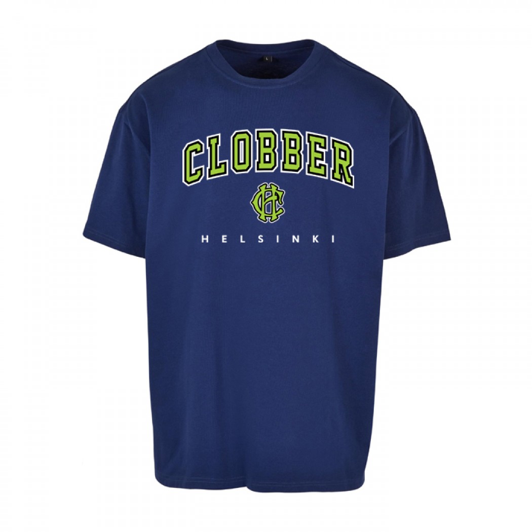 Clobber Helsinki Neon Collegelogo Oversize Tee Navy