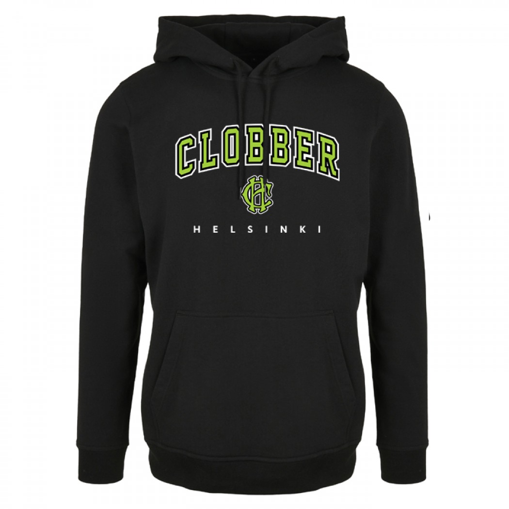 Clobber Helsinki Neon College Logo Basic Hoody Black