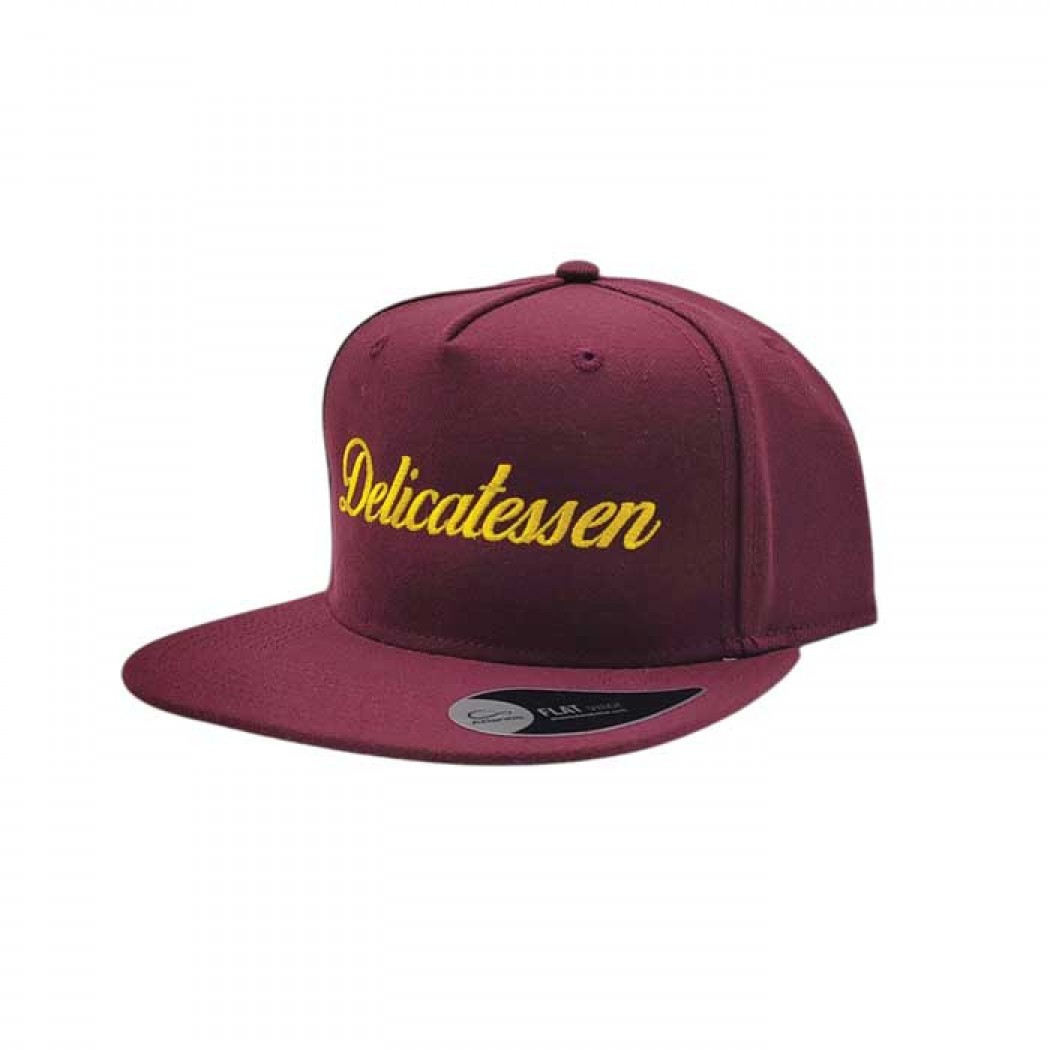 Delicatessen Snap Five Snapback Cap Burgundy