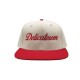 Delicatessen Contrast Flat Peak 6 Panel Cap Natural/Red