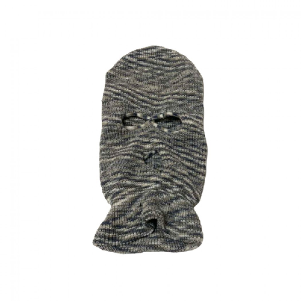 Three Hole Variegated Crochet Knitted Balaclava Grey-mottled Three Hole Variegated Crochet Knitted Balaclava Grey-mottled