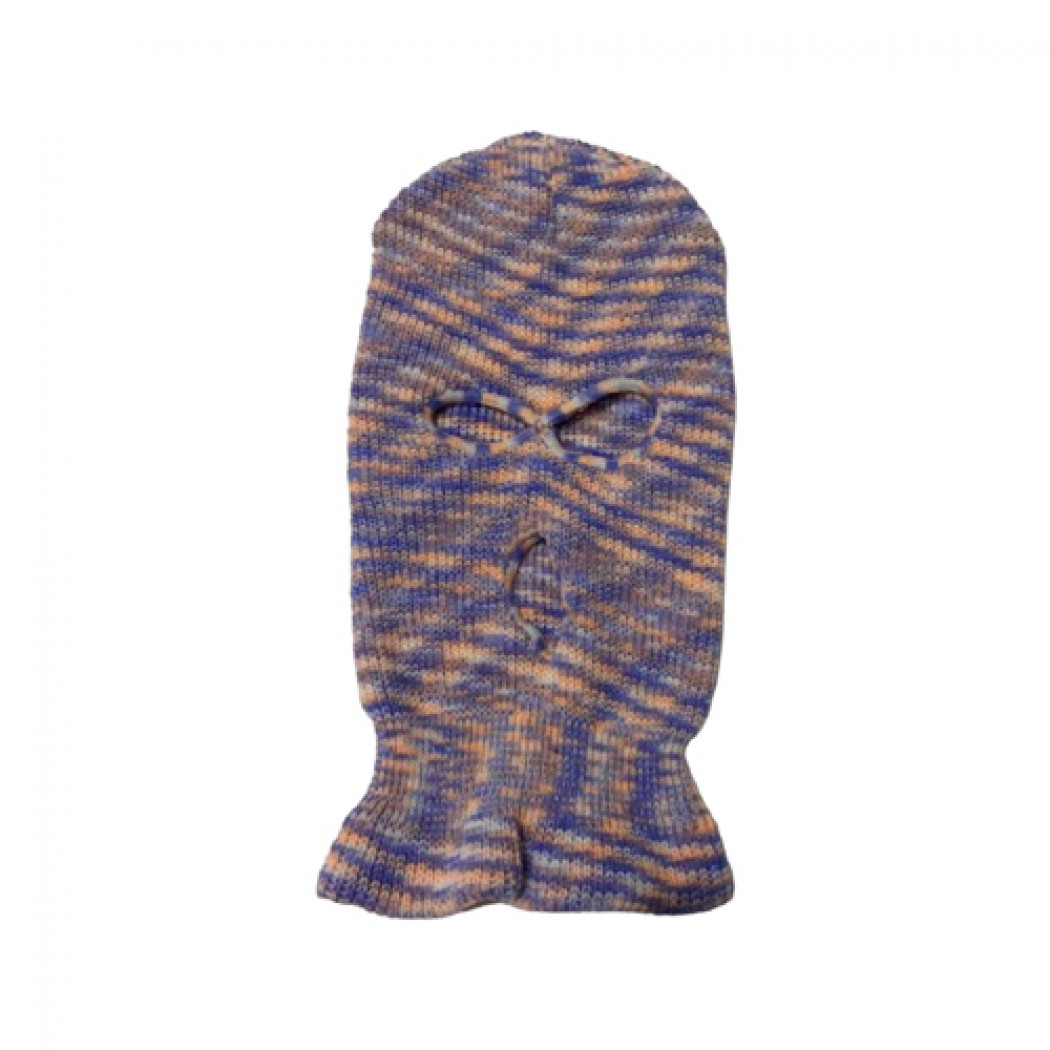 Three Hole Variegated Crochet Knitted Balaclava Lilah-Orange