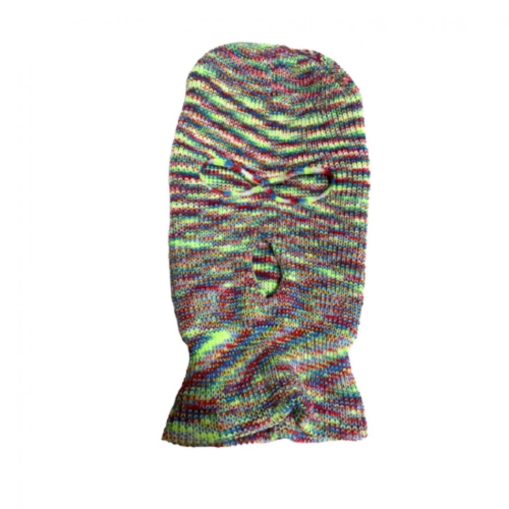 Three Hole Variegated Crochet Knitted Balaclava Psychedelic