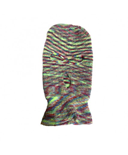 Three Hole Variegated Crochet Knitted Balaclava Psychedelic