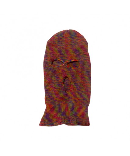 Three Hole Variegated Crochet Knitted Balaclava Raibow
