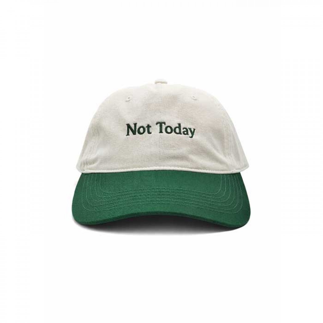 Not Today Contrast Peak Leisure Cap Natural/Forrest Green