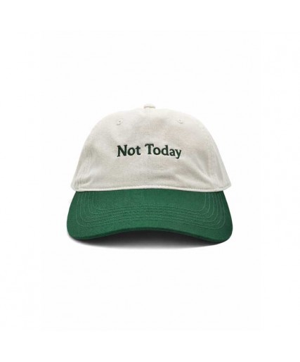 Not Today Contrast Peak Leisure Cap Natural/Forrest Green