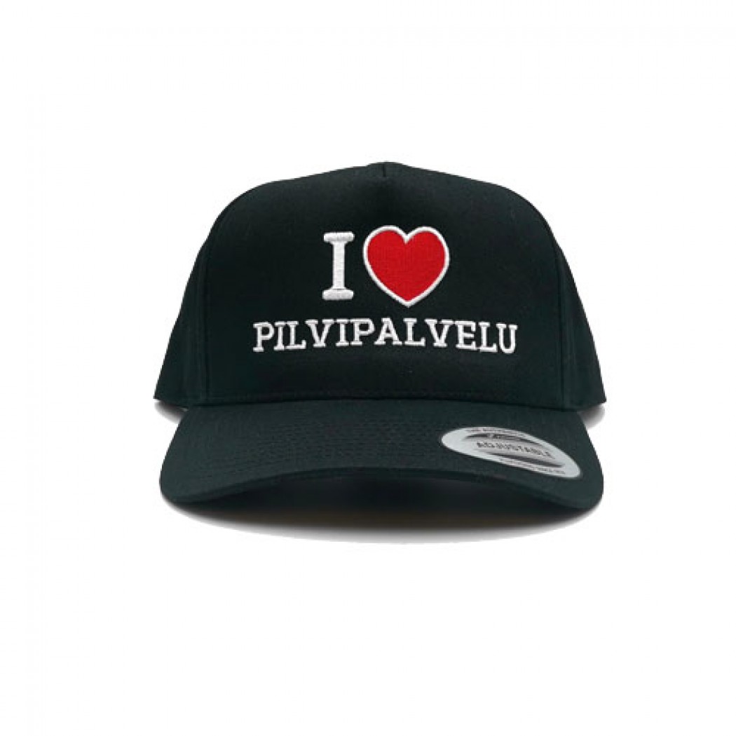 I Love Pilvipalvelu Curved Snapback Cap Black