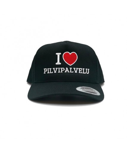 I Love Pilvipalvelu Curved Snapback Cap Black