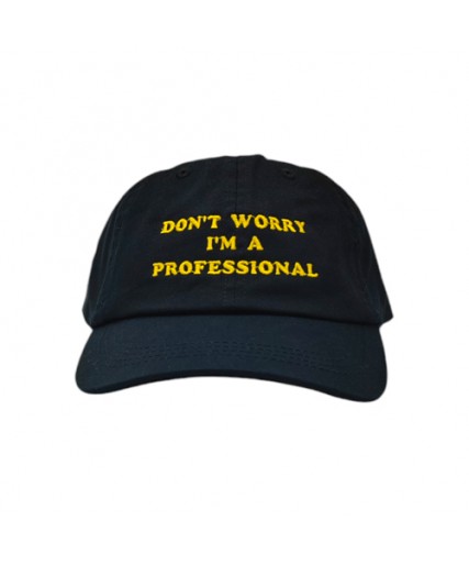 Professionals Organic Cotton 6 Panel Dad Cap Black