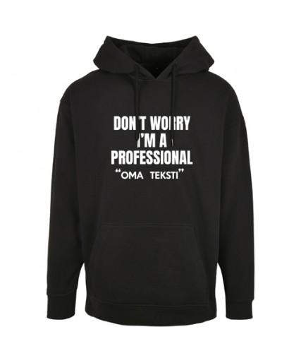 Professional Basic Oversize Hoody Black With Your Own Logo/Text Professional Basic Oversize Hoody Black With Your Own Logo/Text