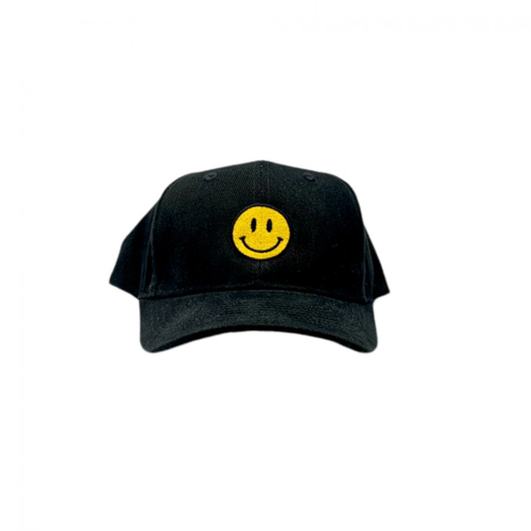 Smiley Low Profile Strap Cap Black