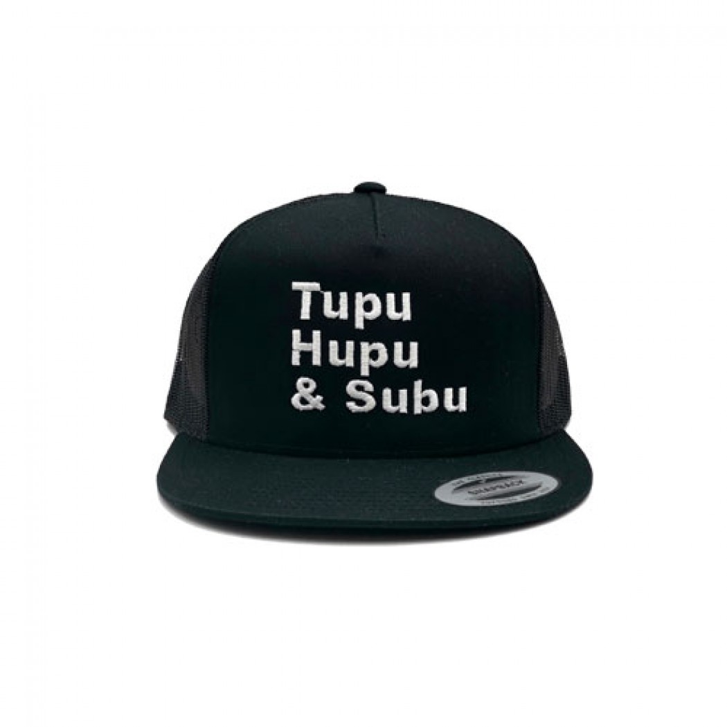 Subu Flat Brim Trucker Cap Black