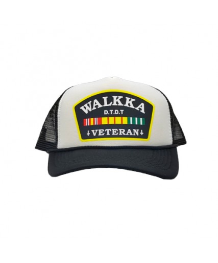 Walkka Veteran Foam Trucker Cap Black/White/Black Walkka Veteran Foam Trucker Cap Black/White/Black