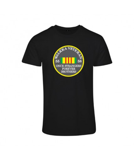 Walkka Veteran II Mens Premium Fitted Tee Black Walkka Veteran II Mens Premium Fitted Tee Black