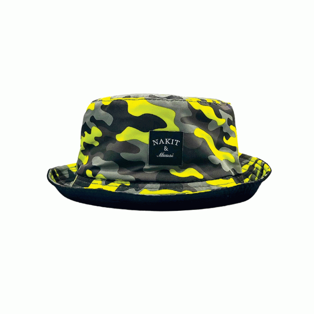 Nakit & Muusi Bucket Hat – Neon Yellow Camo