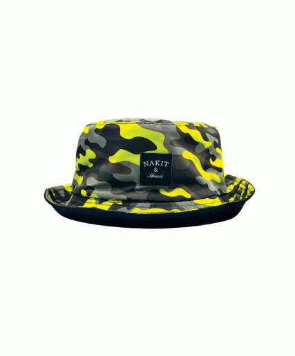 Nakit & Muusi Bucket Hat – Neon Yellow Camo