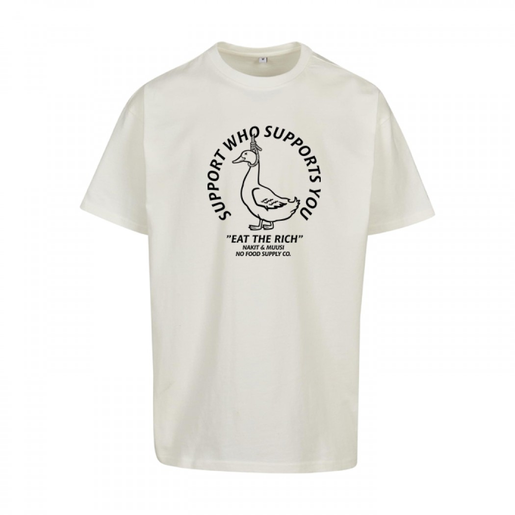 Nakit & Muusi Eat The Rich Oversize Tee Natural 
