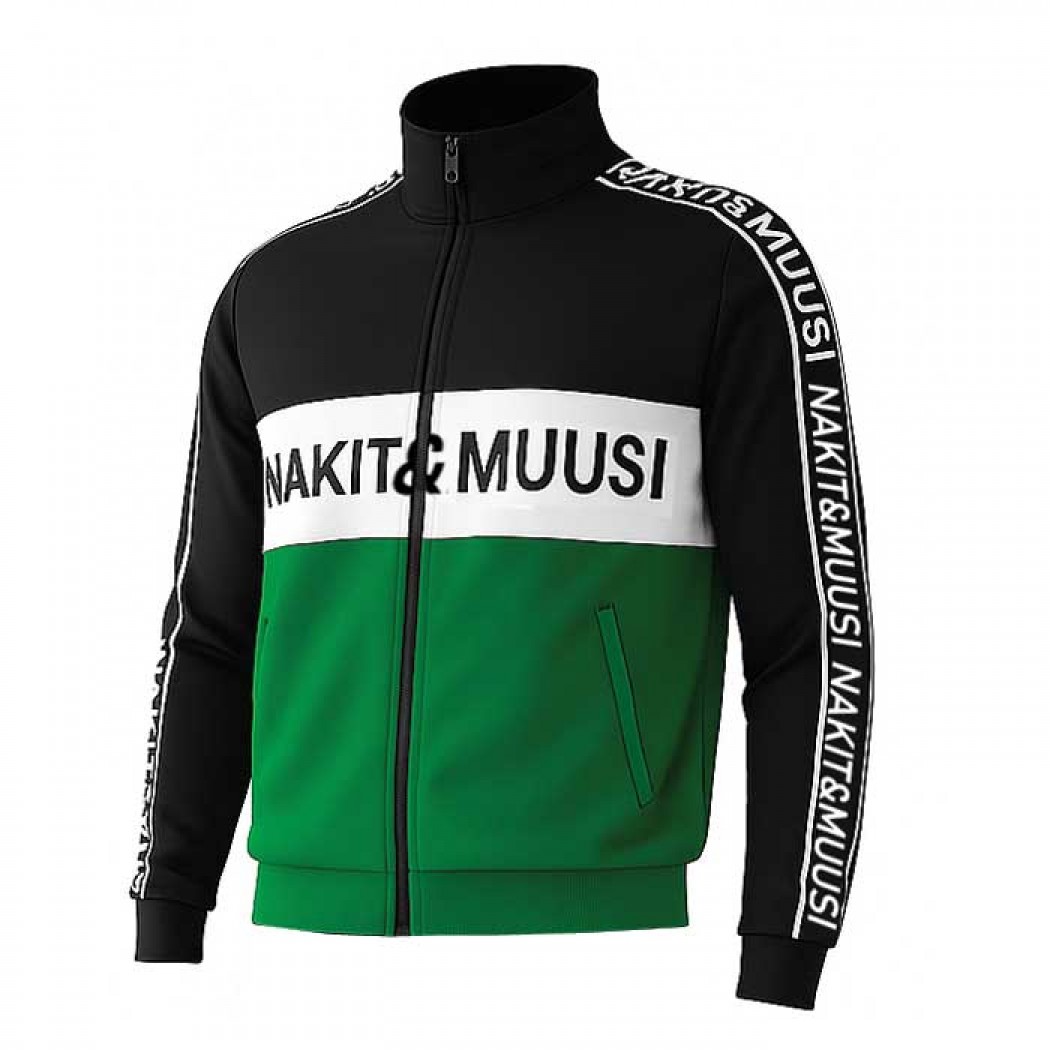 Nakit & Muusi Premium Track Jacket Black/White/Green