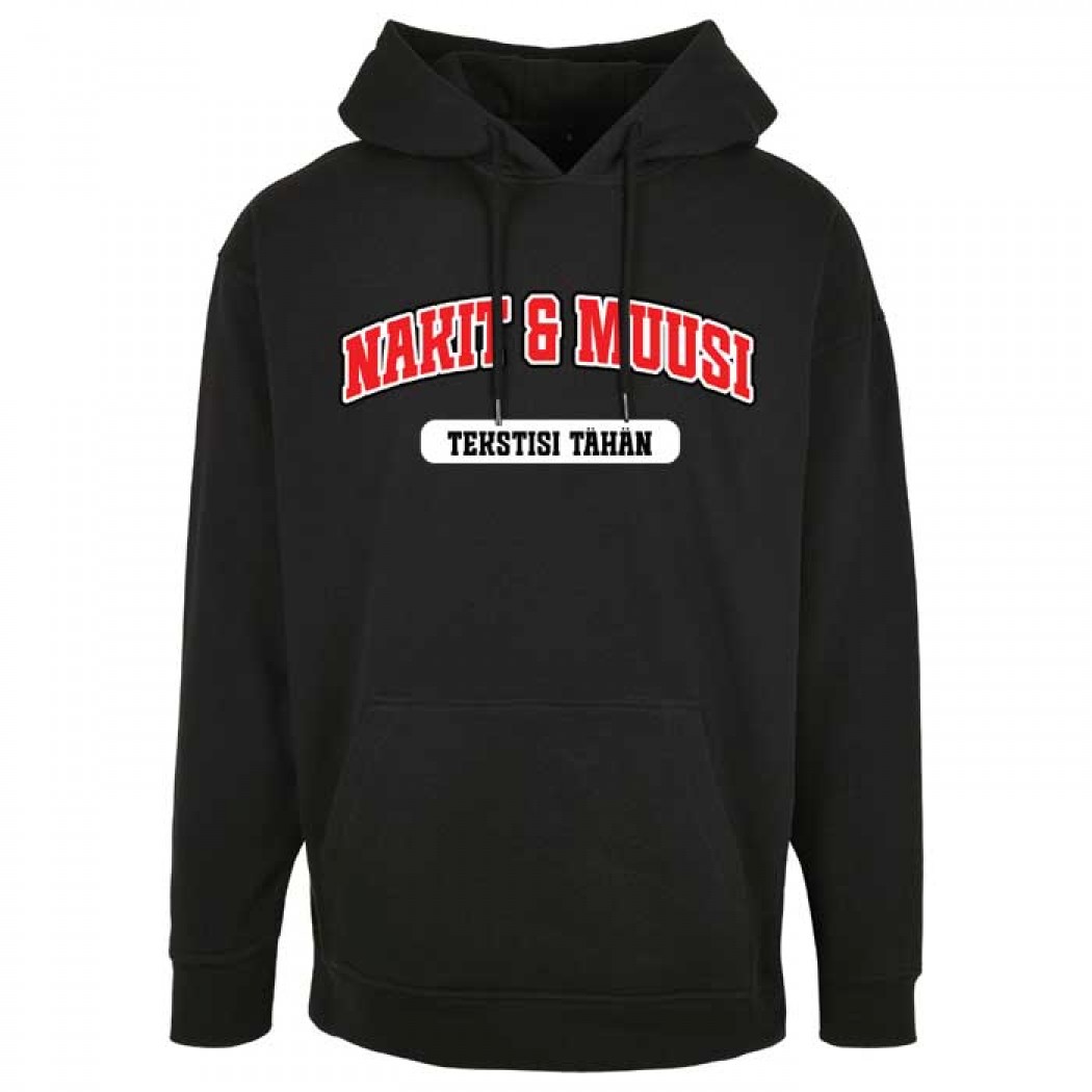 Nakit & Muusi Oversized Hoodie (Customizable) Black