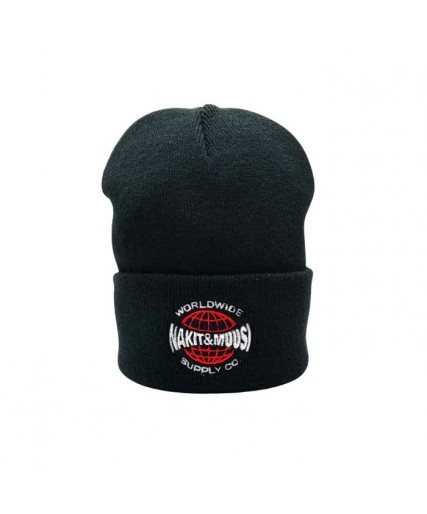 Nakit & Muusi Worldwide Supply Co. Cuffed Beanie Hat Black Nakit & Muusi Worldwide Supply Co. Cuffed Beanie Hat Black