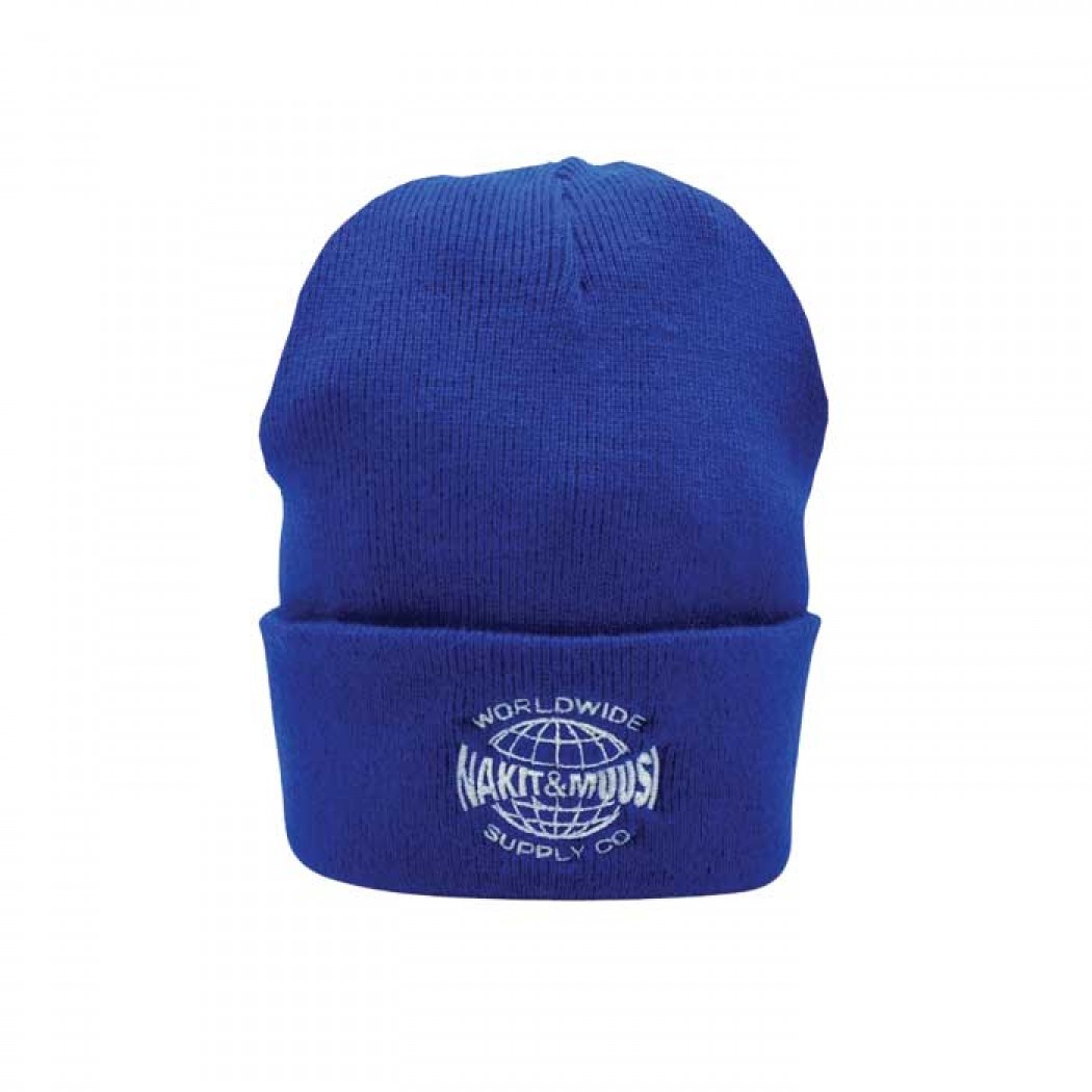 Nakit & Muusi Worldwide Supply Co. Cuffed Beanie Hat Royal Blue