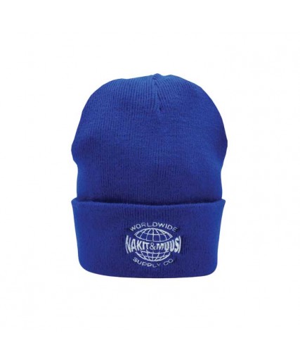 Nakit & Muusi Worldwide Supply Co. Cuffed Beanie Hat Royal Blue Nakit & Muusi Worldwide Supply Co. Cuffed Beanie Hat Royal Blue